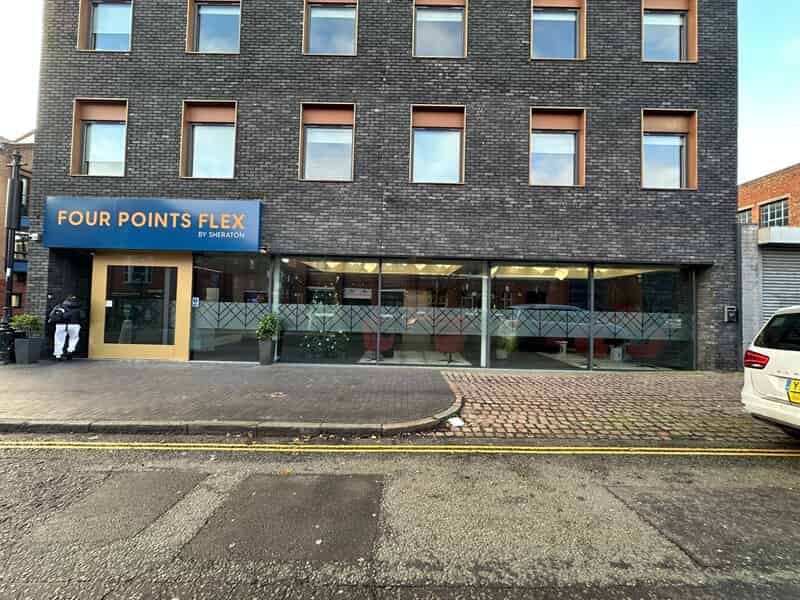 An image of the front exterior signage for Four Points Flex.